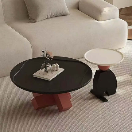 Made of concrete Geometric Italian Minimalist Stone Coffee Table For Living Room Light Luxury Design Requires Assembly