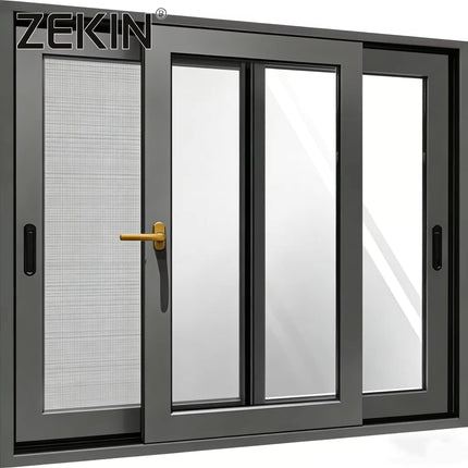 Aluminum Alloy Windows House Exterior Aluminum Sliding Window Soundproof Double Tempered Glazed Thermal Break Windows