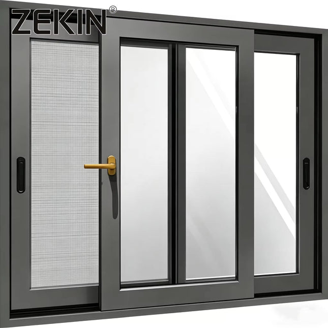 Aluminum Alloy Windows House Exterior Aluminum Sliding Window Soundproof Double Tempered Glazed Thermal Break Windows