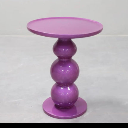 Modern Simple Fiberglass Footstool Purple Round Ottomans