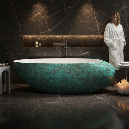 Modern Calacatta Viola Marble Bathtub Artificial Stone Natural Stone Tub For Villa Design Portable Soaking for Bathroom Use