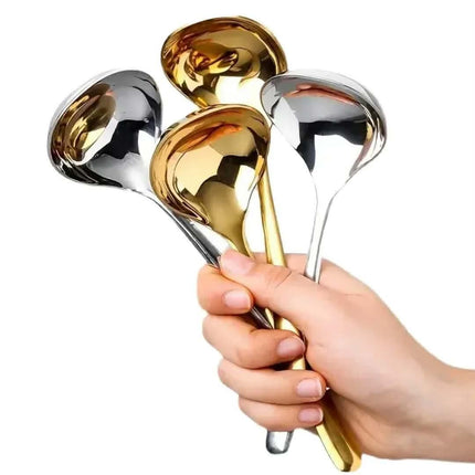 8inch Stainless Steel Mirror Polish Modern Luxury Large Serving Ladle Soup Spoon For Cooking Business Gifts With Custom Logo
