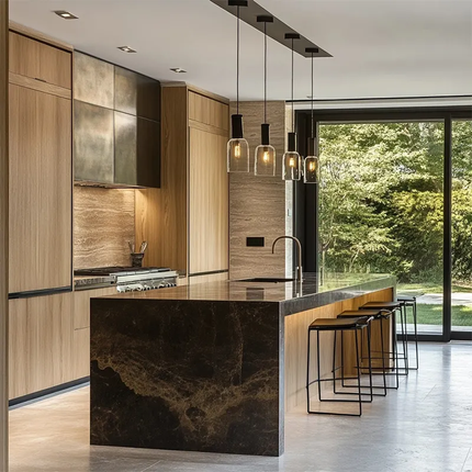 Luxury Custom Stainless Steel Kitchen Cabinets and Wardrobes Modern Design For Apartment Home Furniture Solutions