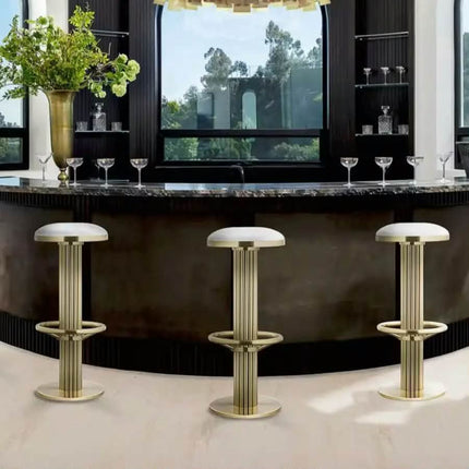 High Quality Modern Velvet Leather Bar Stool with Stainless Steel for Home Mall Hotels Dining Bedrooms-Durable Commercial Use