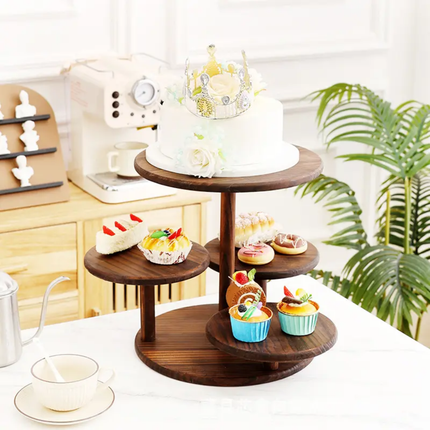 Multi-Tier Round Cake Stand Tabletop Cupcake & Snack Display Holder For Party Home Decor