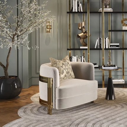 Golden Elegance Single Chair - Premium Stainless Steel Design
