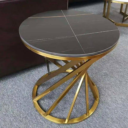 Gold and White Modern Flower Side Table Living Room Couch Side Table