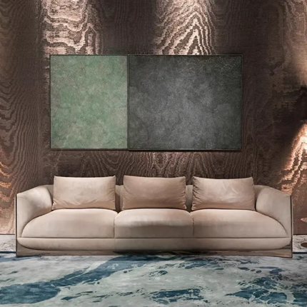 Leidenuo Modern Light Luxury Reclining Sectional Sofa Set Lazy Matte Fabric