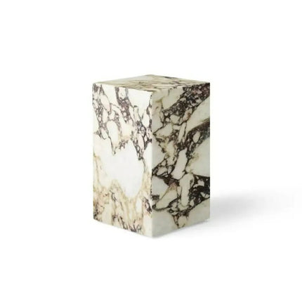 Custom Black and White Marble Side Table Hand-Polished Natural Stone End Table For Luxury Hotel Projects Minimalist Pedestal