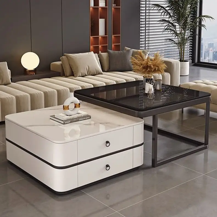Made of concrete Luxury Modern Square Stone Coffee Table Simple Rock Tea Table For Living Room Center Table Home Furniture Durable Tables