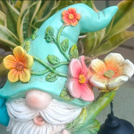 Wholesale Eco-Friendly Painted Garage Gnome Resin Crafts Outdoor Funny Dwarf Elf Solar Lantern Statue Figurine Gifts Art