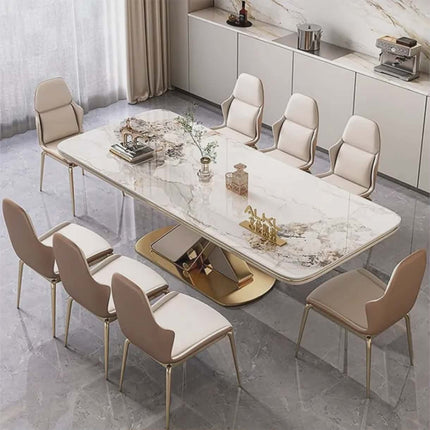 Custom Large White Artificial Stone Dining Table – Direct Manufacturer Premium Marble-Style Furniture