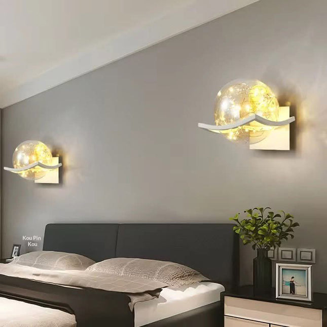 Bedside Wall Lamp Antler Luxury Nordic Style Stars Bedroom Living Room Stairs Background Romantic Ins Warm Simple LED Iron Glass