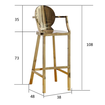 Gold Stainless Steel Adjustable Bar Stool Luxury Dining Chair for Hotel Restaurant Home Furniture Modern Design