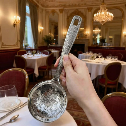 OEM/ODM 304 Stainless Steel Durable Large Soup Spoon Luxury Vintage Design Buffed Mirror Polish Retro Hot Pot Spoon