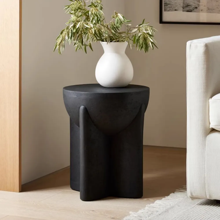 Made of FiberGlass FRP Wabi Sabi Luxury Modern Fiber Glass End Table Sofa Side Tea Fiberglass Table Round Plastic Coffee Table For Living Room