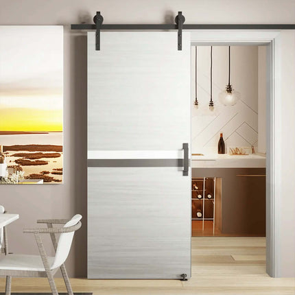 Crazy ELF Modern Barn Door 36 x 80 Melamine Sliding Interior Door With Track Kit