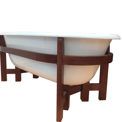 Wooden Pedestal Cast Iron Enameled Bath Tubs