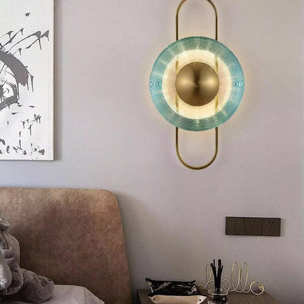 Modern Glass Wall Light Collection - White/ Smoky Grey Glass, White / Blue Glass, Tea -50 x 27 mm for
