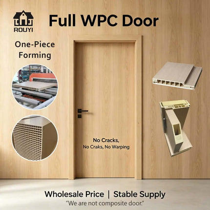 Modern Minimalist Hotel Interior WPC Doors Eco-Friendly Bathroom Door
