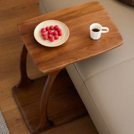 Solid Coffee Table Black Walnut Solid Wood Light Luxury Modern Living Room Corner Table Movable Multifunctional Flooring