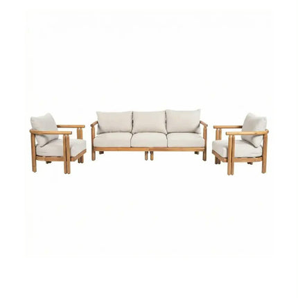 Outdoor Teak Wood Sofa Set Modern Patio Furniture For Garden Villa Hotel Balcony