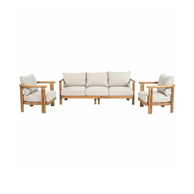 Outdoor Teak Wood Sofa Set Modern Patio Furniture For Garden Villa Hotel Balcony