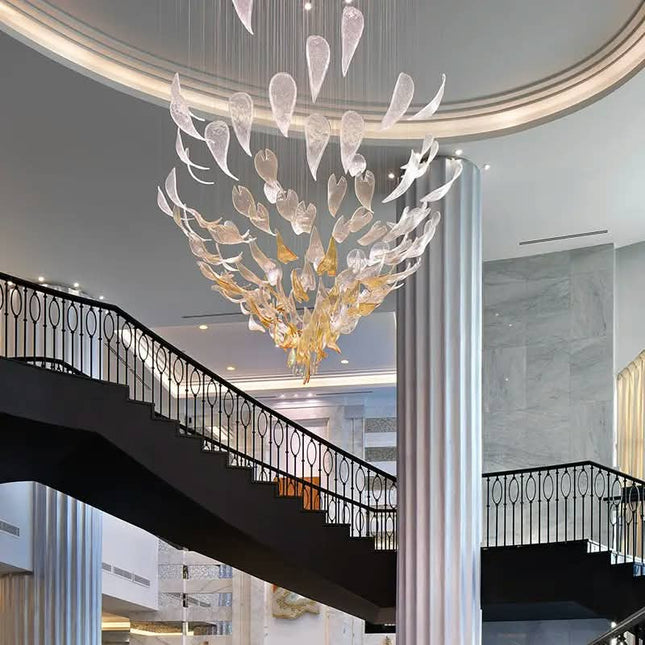 Custom Creative Art Chandelier Hotel Villa Restaurant Lamp Glass Art Chandelier