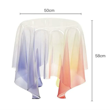 Coffee Table Gradient Transparent Acrylic Draped Cloth Sculpture Design Modern/Contemporary Living Room & Bedroom Side/End Table