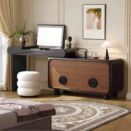 Modern LED Light Dressing Table With Storage Chest Makeup Beauty Vanity Hair Dresser For Bedroom Apartment Bathroom
