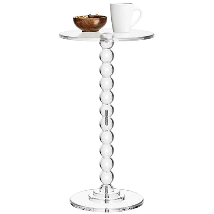 Acrylic Round Top with Solid Post Side Table Balcony Coffee End Table