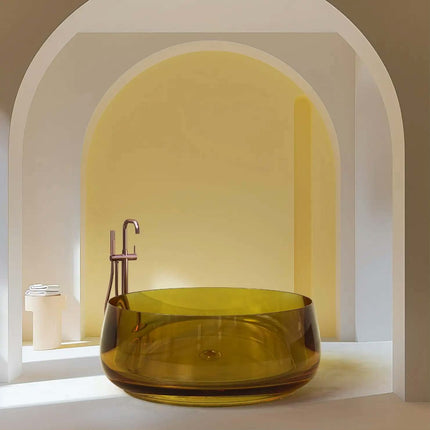 Customized High-End Clear Transparent Resin Freestanding Bath Tub Modern Artificial Stone Soaking Bathtub for Bathroom