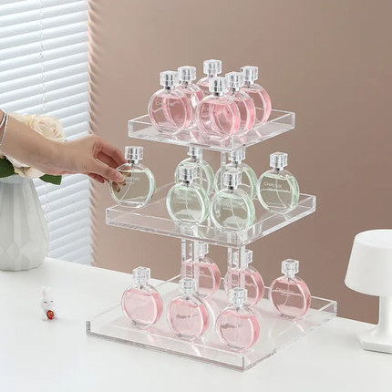 Three-Tier Acrylic Cake Display Stand-Elegant Square Tower For Weddings Birthday Parties Cupcakes Dessert Pastries