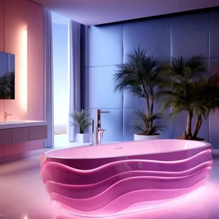 PRACTICAL Freestanding Marble Bathtub Anti-Yellowing Corrosion Resistant Smooth Surface Easy Cleaning Modern Villa Bathroom