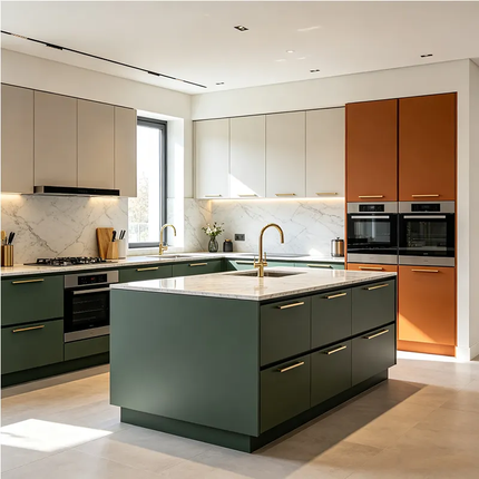 Custom Modern Slim Shaker Kitchen Cabinet Custom Finish Kitchen Cabinet Island With Sink Set Island Wooden Kitchen Cabinet Set