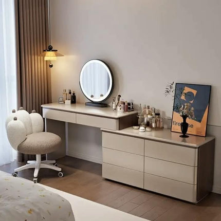 Modern Dresser With Mirror And Drawers Bedroom Furniture Dressing Cabinet Small Apartment Bedroom Use