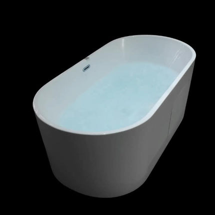 Ergonomic Design COMFY 67" Oval Acrylic Freestanding Adult Extra Large Soaking Bathtub Black White Modern Contemporary CUPC CE