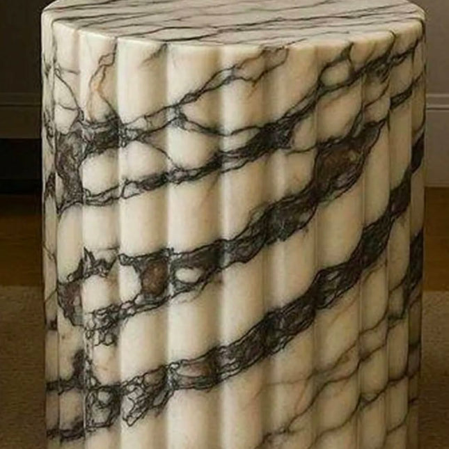 Modern Calacatta Viola Natural Marble Side Table Stable Home Decors For Living Room Furniture Marble Decorative