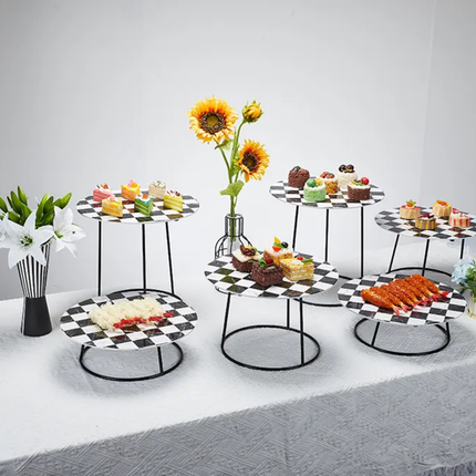 Modern Design Stainless Steel Hotel Buffet Dessert Cake Combination Stand Risers Restaurant Wedding Banquet Food Display Rack