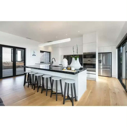 Modern Custom Design L Shape Free 3D View Modular White Kitchen Cabinet