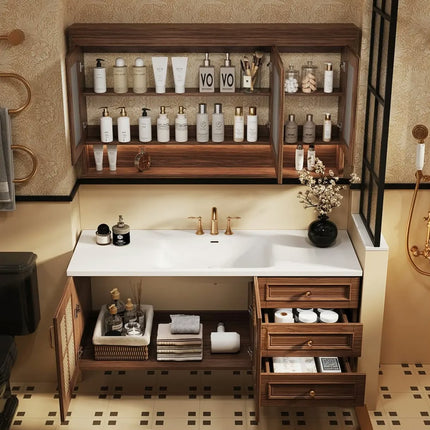Luxury Wall-mounted bathroom vanity set, bathroom mirror with storage function, stylist and modern bathroom vanity WC furniture