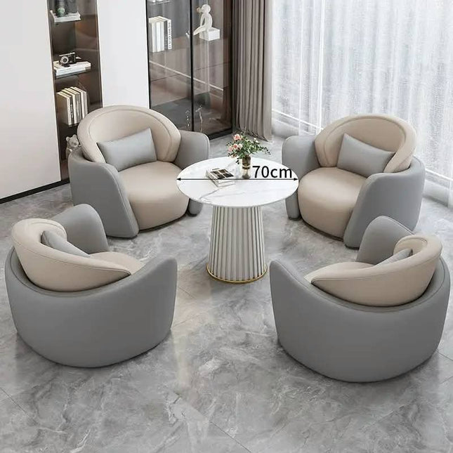 Modern Fabric PU Leather Accent Chair Home Leisure Sofas Restaurant Bedroom Single Sofa Chairs Hotel Living Room Furniture