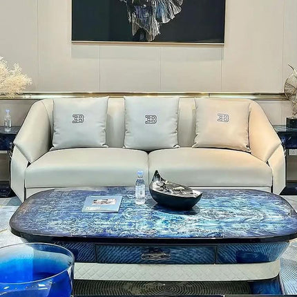 New Italian Luxury Modern Reclining Sofa Set Fabric Sponge Filled Comfortable Villa Apartment Living Room