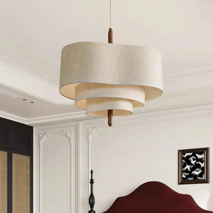 Japanese Wabi Sabi Pendant Light Fabric Art Vintage Beige Dining Room Hanging Lamp Light Fixture With E27/E26 Kitchen Island
