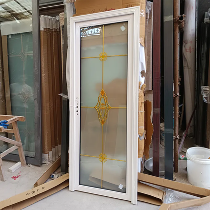 Deluxe Single Decorative Frosted Glass Bathroom Door for Elite Residences