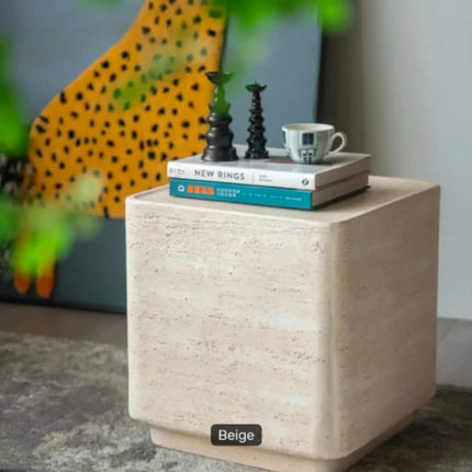Wabi-Sabi Style Travertine Coffee Table Side Table for Dining Room Living Room & Villa