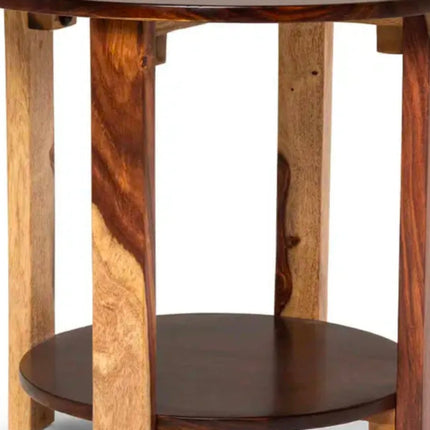 High Quality Naturel Solid Wooden Made Furniture For Decorative Living Room Sofa & Bed Beside Round Shape Table