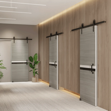 Crazy ELF Modern Barn Door 36 x 80 Melamine Sliding Interior Door With Track Kit
