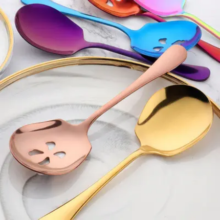 Stainless Steel Eco-Friendly Communal Serving Spoons Large Size For Hotels Restaurants Cafeterias Self-Serving Dish Distribution