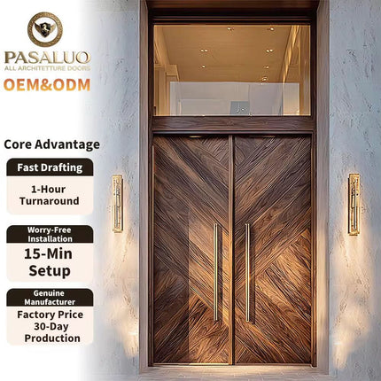 2026 OEM PSL Customized High Quality Double Home Villa Residential Entrance Security Front Entry Exterior Doors For Houses
